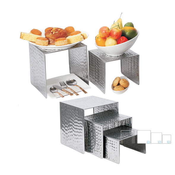 3 Lifting Displays with Different Sizes for Stainless Steel Buffet